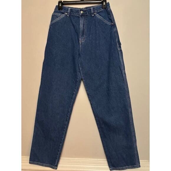 Vintage 90s Tommy Hilfiger Carpenter Jeans Wide Leg Utility Y2K Spell Out Med - Picture 2 of 8